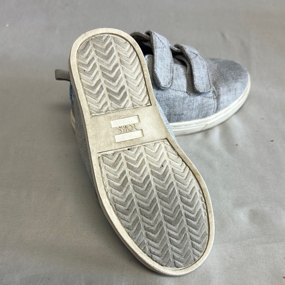Toms Gray Velcro Strap Sneakers with White Sole - Picture 5 of 6